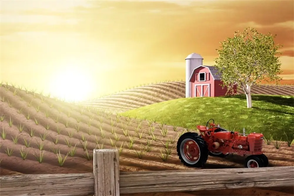 Morning Busy Farm Fresh Sunris - Agriculture Farming Background recension och pris