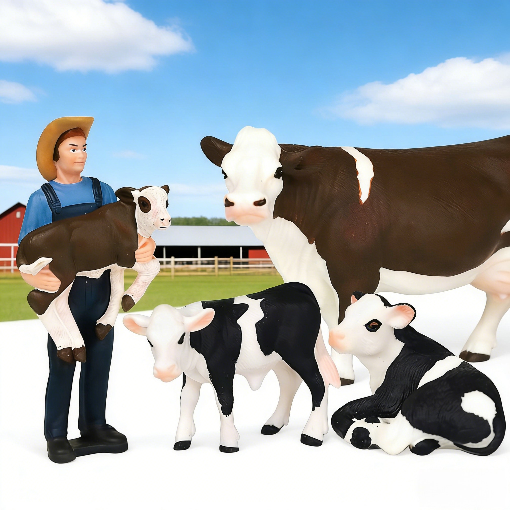 Farm Farmer And Cow Model Set  - Agriculture Farming Education recension och pris