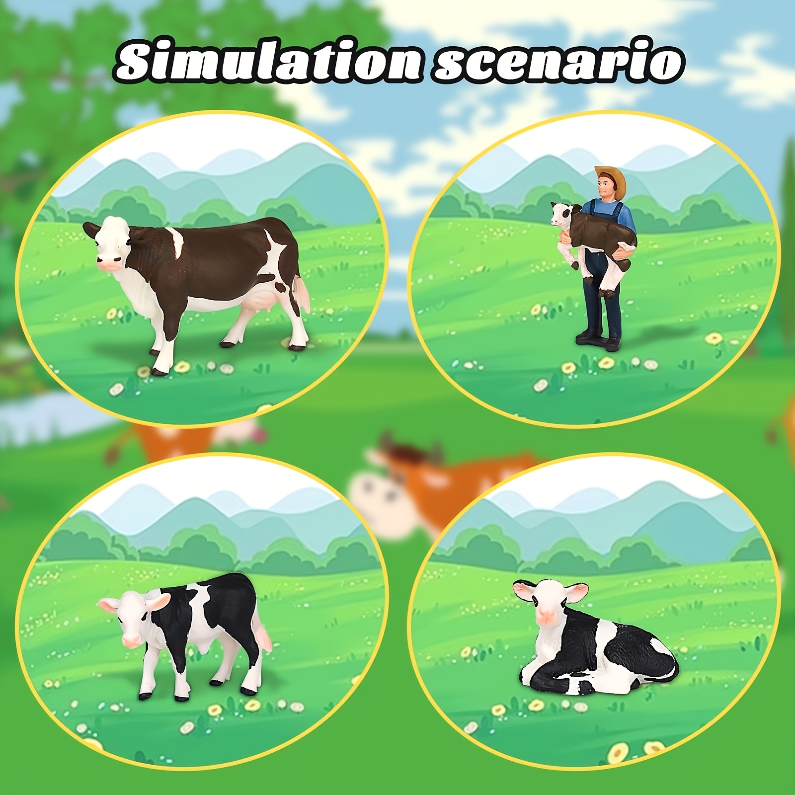 Farm Farmer And Cow Model Set  - Agriculture Farming Education recension och pris